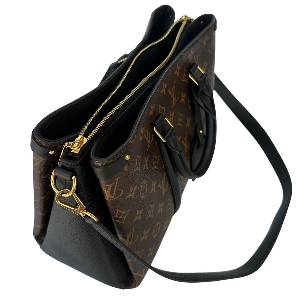 Louis Vuitton Soufflot MM Satchel Brown Monogram Canvas Black Shoulder Handbag - Picture 7 of 14